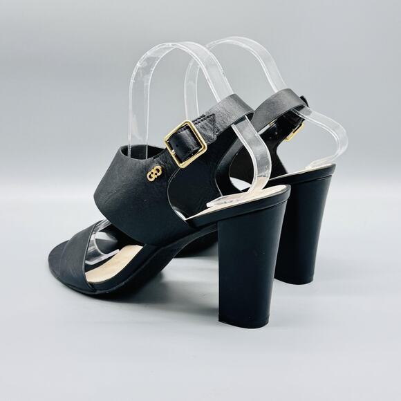 Cole Haan Shoes Women 8.5 Black Leather Grand OS Slingback Sandals Block Heel - Picture 6 of 12